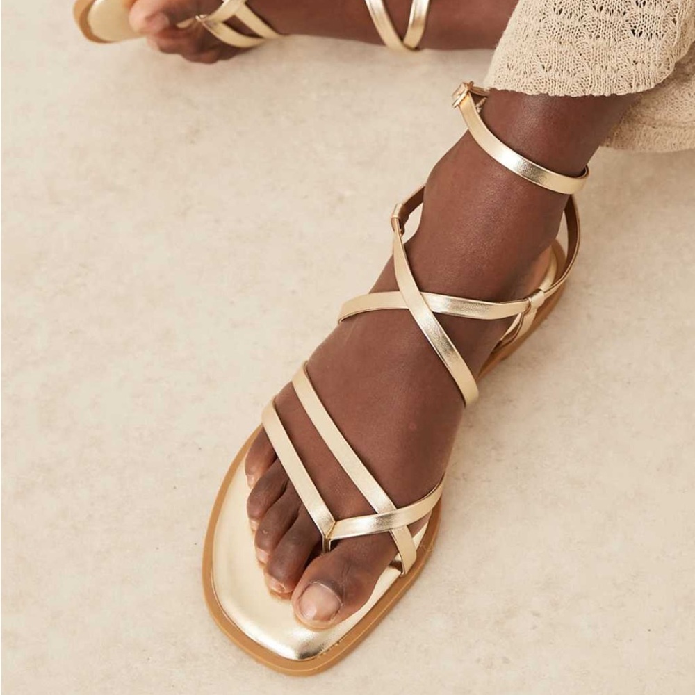 ASOS Gold Strappy Sandals